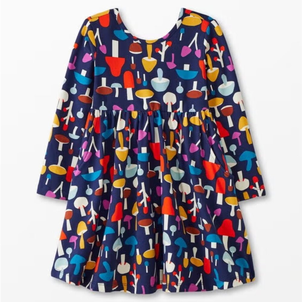 Hanna Andersson Woven Twirl Dress with Pockets Size 12 150cm
